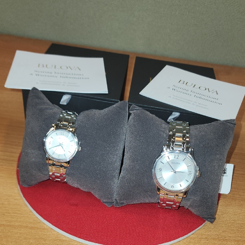 NIB Couple Watches.  Bulova Silver and Gold Watch Timeless Elegance. Never Used